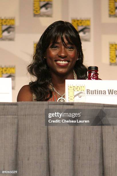 Actress Rutina Wesley attends the "True Blood" panel on day 3 of the 2009 Comic-Con International Convention on July 25, 2009 in San Diego,...