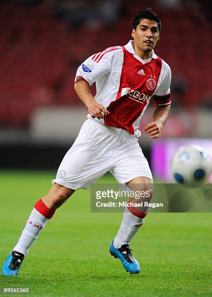 Ajax's Luis Suarez during the Amsterdam Tournament match between Ajax and Benfica at the Amsterdam Arena on July 26, 2009 in Amsterdam, Netherlands.