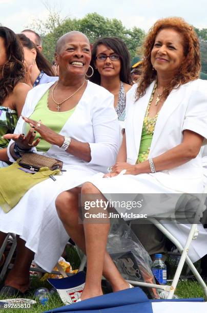 Mother, Bobbie Henderson and wife, Pamela, of 2009 inductee Rickey Henderson look on at Clark Sports Center during the Baseball Hall of Fame...