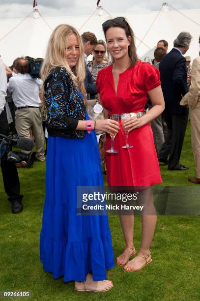 Astrid Harbord and Arabella Musgrave at the Cartier tent during the Cartier Internaional Polo Day at Guards Polo Club on July 26, 2009 in Egham,...