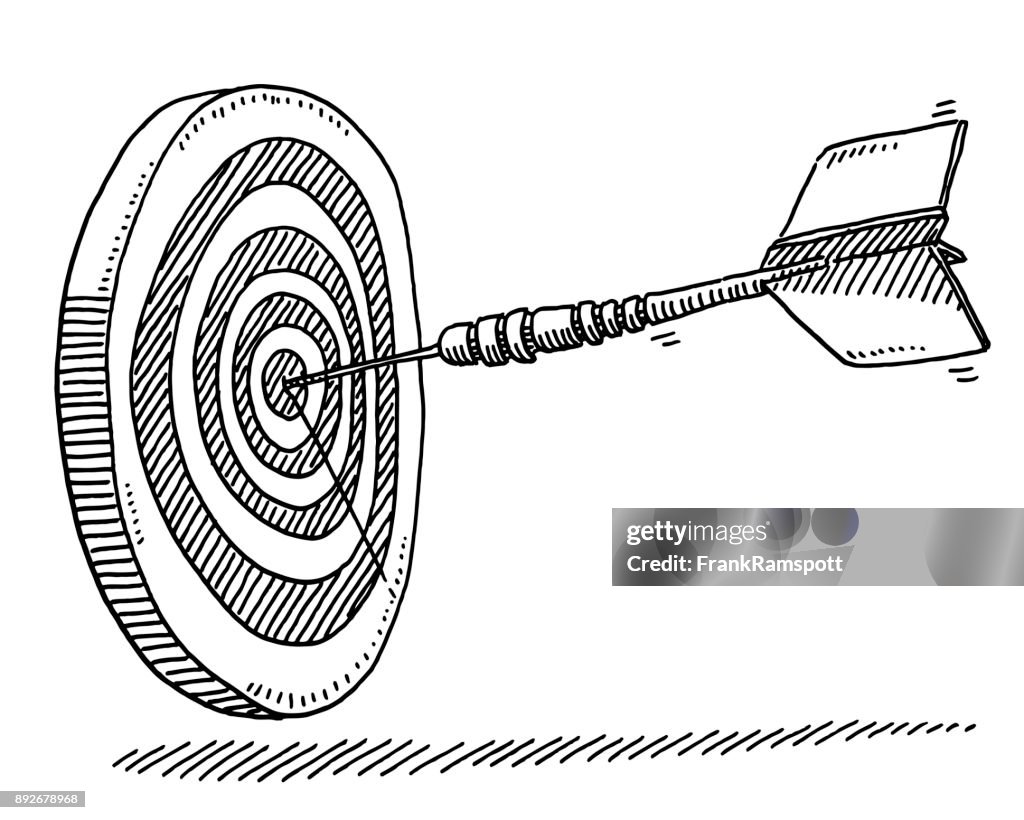 Dart Target Success Symbol Drawing