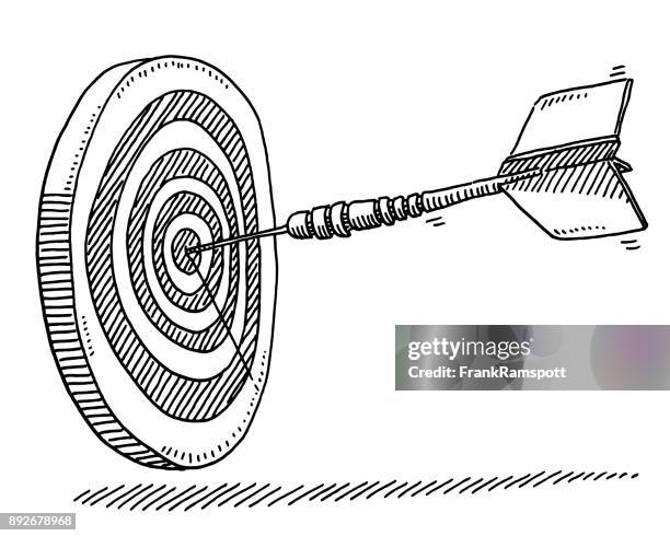 dart target success symbol drawing - dart stock illustrations