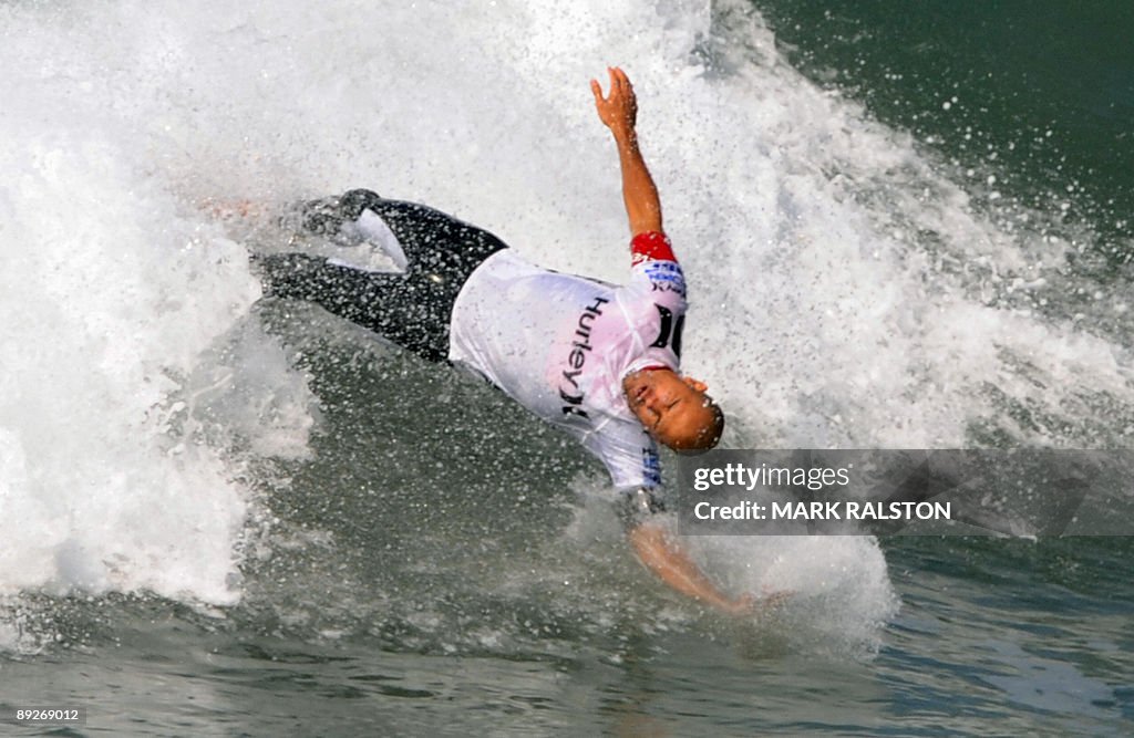 Surfing legend Kelly Slater from the US