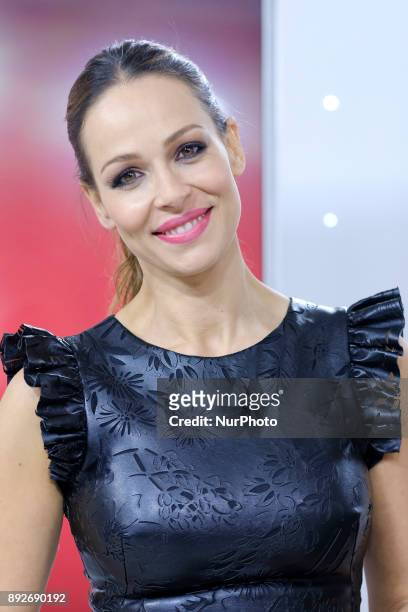 Spanish model Eva Gonzalez attends the presentation of a new seson of 'Masterchef Junior' at TVE studios on December 14, 2017 in Madrid, Spain.