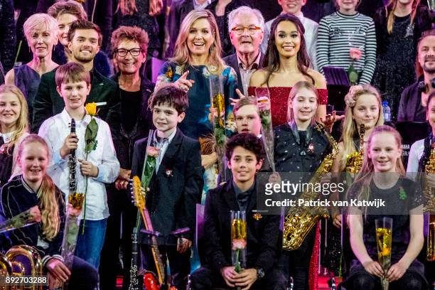 Queen Maxima of The Netherlands attends the Christmas gala concert for the best school band on December 14, 2017 in Rotterdam, Netherlands.