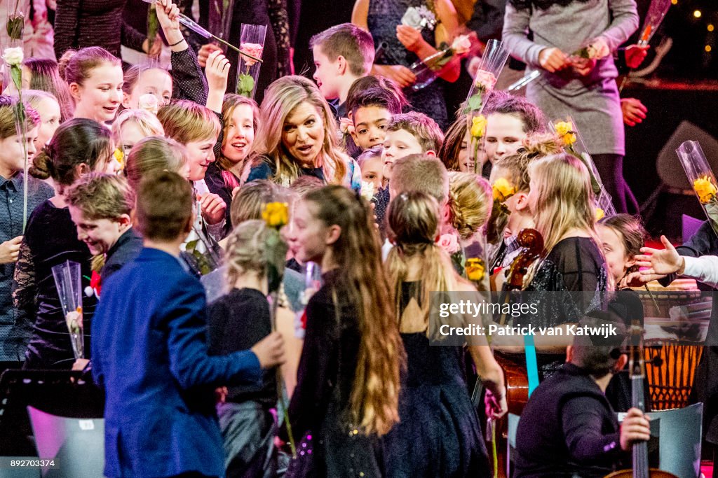 Queen Maxima Attends Christmas  Concert of Biggest Schoolband - Ahoy Rotterdam