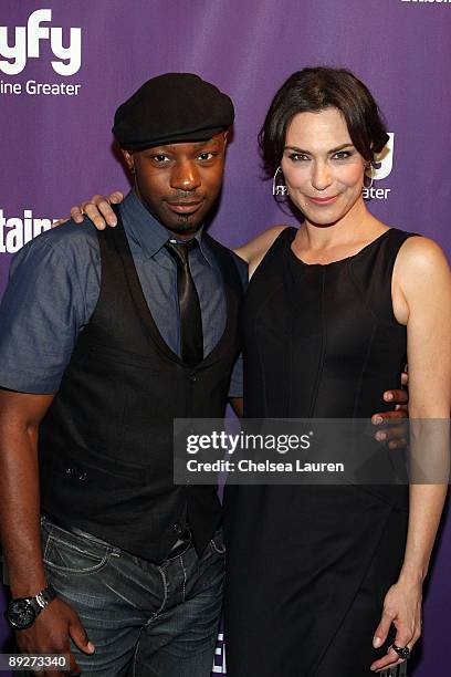 Actors Nelsan Ellis and Michelle Forbes attend the Entertainment Weekly and Syfy party celebrating Comic-Con at Hotel Solamar on July 25, 2009 in San...