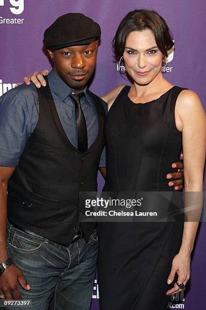 Actors Nelsan Ellis and Michelle Forbes attend the Entertainment Weekly and Syfy party celebrating Comic-Con at Hotel Solamar on July 25, 2009 in San...