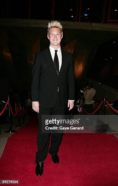 Eddie Perfect from the Shane Warne Musical arrives at the 2009 Helpmann Awards Sydney Opera House on July 27, 2009 in Sydney, Australia.