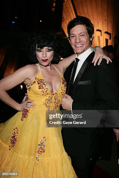 Performer Meow Meow and Rob Mills arrive at the 2009 Helpmann Awards Sydney Opera House on July 27, 2009 in Sydney, Australia.