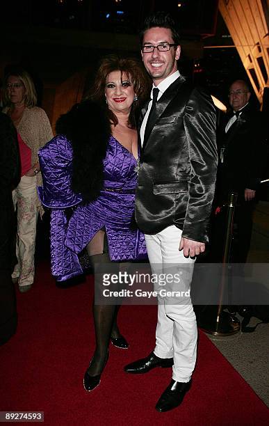 Maria Venutti and guest arrive at the 2009 Helpmann Awards Sydney Opera House on July 27, 2009 in Sydney, Australia.