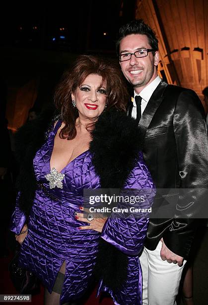 Maria Venutti and guest arrive at the 2009 Helpmann Awards Sydney Opera House on July 27, 2009 in Sydney, Australia.