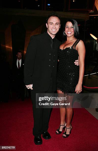 Nathan Foley and Rebecca Herft arrive at the 2009 Helpmann Awards Sydney Opera House on July 27, 2009 in Sydney, Australia.