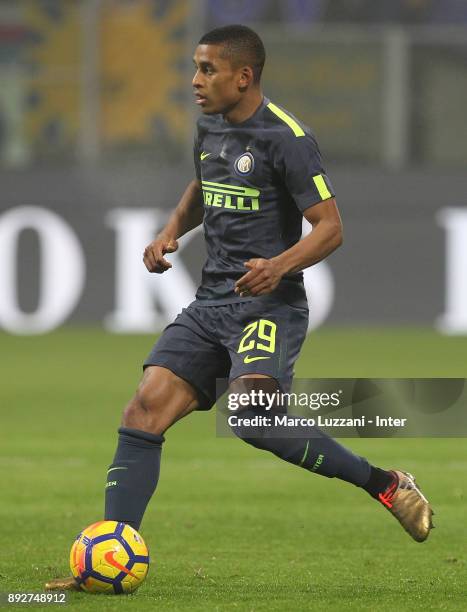 Henrique Dalbert of FC Internazionale in action during the TIM Cup match between FC Internazionale and Pordenone at Stadio Giuseppe Meazza on...