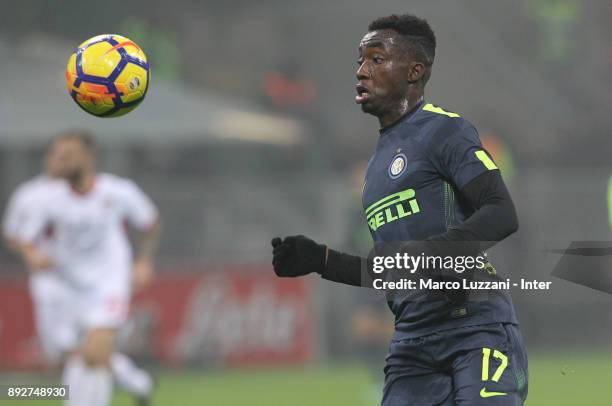 Yann Karamoh of FC Internazionale in action during the TIM Cup match between FC Internazionale and Pordenone at Stadio Giuseppe Meazza on December...