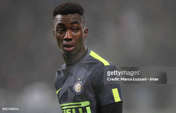 Yann Karamoh of FC Internazionale looks on during the TIM Cup match between FC Internazionale and Pordenone at Stadio Giuseppe Meazza on December 12,...