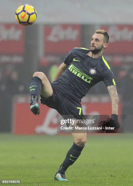 Marcelo Brozovic of FC Internazionale in action during the TIM Cup match between FC Internazionale and Pordenone at Stadio Giuseppe Meazza on...