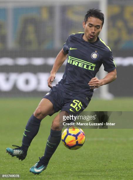 Yuto Nagatomo of FC Internazionale in action during the TIM Cup match between FC Internazionale and Pordenone at Stadio Giuseppe Meazza on December...