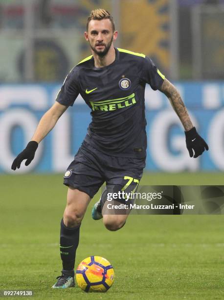 Marcelo Brozovic of FC Internazionale in action during the TIM Cup match between FC Internazionale and Pordenone at Stadio Giuseppe Meazza on...