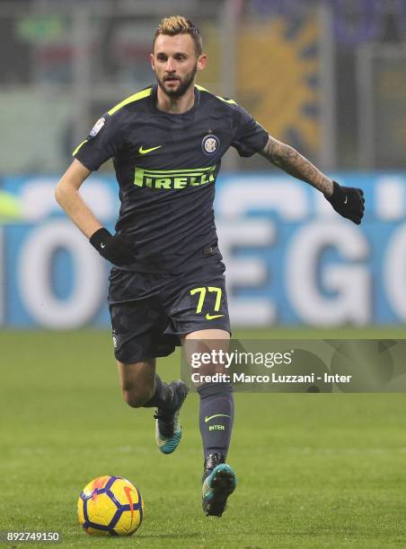 Marcelo Brozovic of FC Internazionale in action during the TIM Cup match between FC Internazionale and Pordenone at Stadio Giuseppe Meazza on...