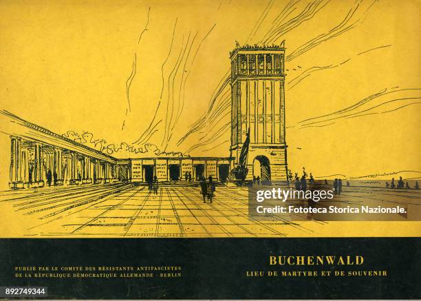 Front and back cover of the booklet 'Buchenwald lieu de Martire et de souvenir': the book explains the transformation of the concentration camp into...