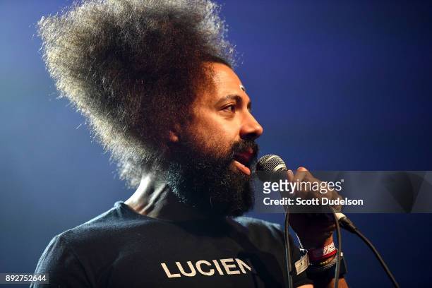 Comedian/actor Reggie Watts performs onstage at The Fonda Theatre on December 13, 2017 in Los Angeles, California.