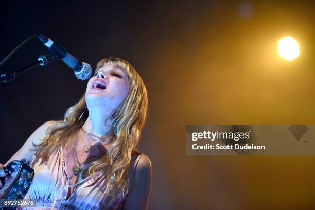 Singer Catherine Pierce of The Pierces performs onstage at The Fonda Theatre on December 13, 2017 in Los Angeles, California.