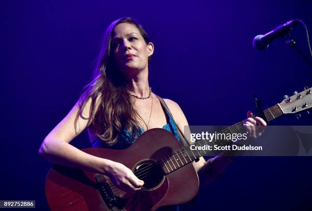 Singer Allison Pierce of The Pierces performs onstage at The Fonda Theatre on December 13, 2017 in Los Angeles, California.