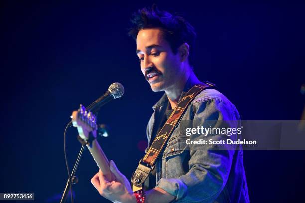 Singer Chuck Criss of the band Computer Games performs onstage at The Fonda Theatre on December 13, 2017 in Los Angeles, California.