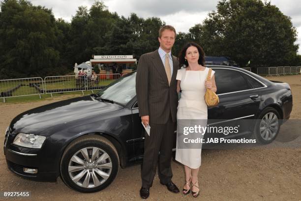 Rupert Penry Jones and Dervla Kirwan attends the AUDI Arrivals at the Cartier International Polo Day at Guards Polo Club on July 26, 2009 in Egham,...