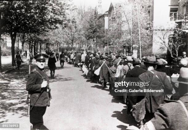 The deportation of the Jews of Wurzburg by the local police force, Germany, 27th November 1941.