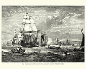 First fleet of the East India Company leaving Woolwich, 1601