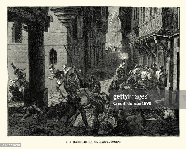 st. bartholomew's day massacre - st bartholomews day massacre stock illustrations