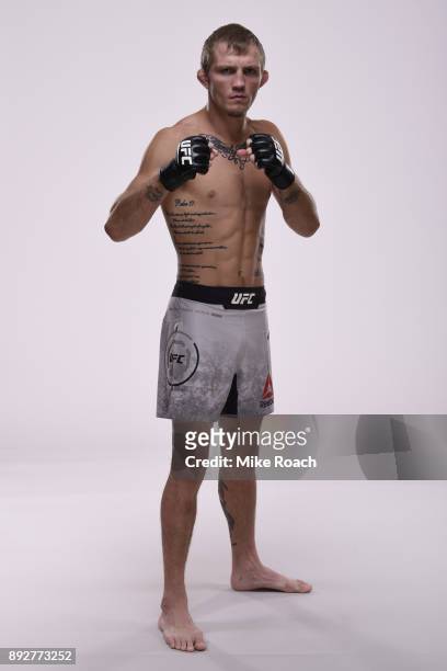 Jason Knight poses for a portrait during a UFC photo session on December 7, 2017 in Fresno, California.