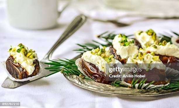 stuffed dates - stuffing stock pictures, royalty-free photos & images