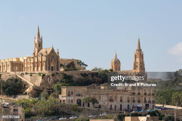 the harbor at mgarr in gozo - island of gozo mgarr stock pictures, royalty-free photos & images