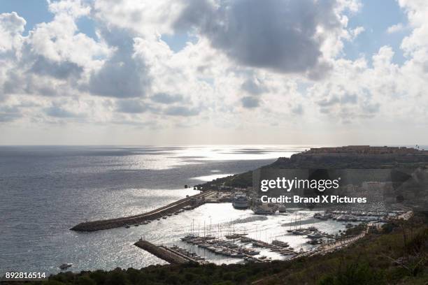 mgarr harbor on gozo - island of gozo mgarr stock pictures, royalty-free photos & images