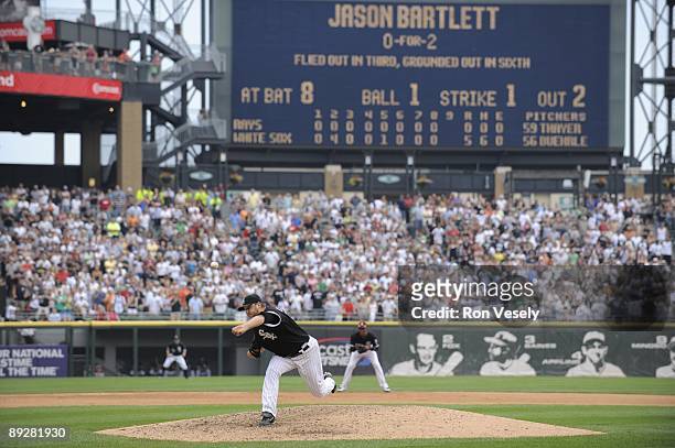 Mark Buehrle of the Chicago White Sox pitches in the top of the ninth inning against the Tampa Bay Rays on July 23, 2009 at U.S. Cellular Field in...