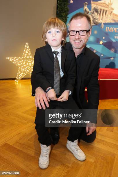 Alex List attends with his son Felix the Energy for Life Christmas gala for Children at Hofburg Vienna on December 14, 2017 in Vienna, Austria.