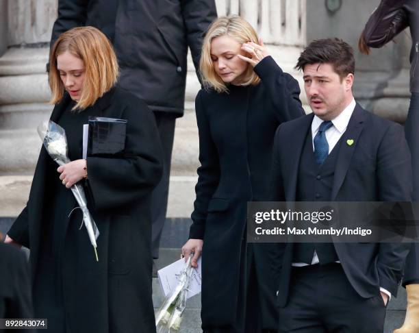 Adele, Carey Mulligan and Marcus Mumford attend the Grenfell Tower national memorial service at St Paul's Cathedral on December 14, 2017 in London,...