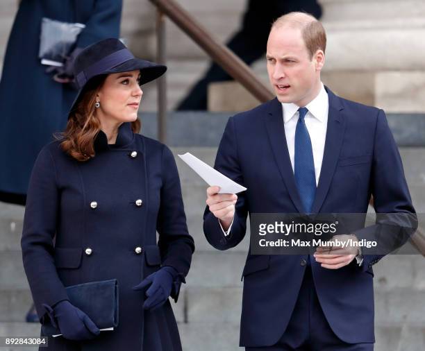 Catherine, Duchess of Cambridge and Prince William, Duke of Cambridge attend the Grenfell Tower national memorial service at St Paul's Cathedral on...