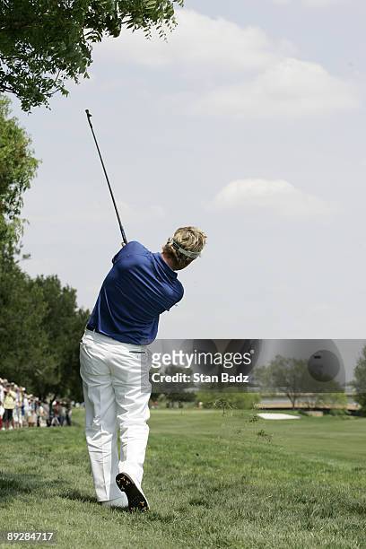Luke Donald during the fourth and final round of the EDS Byron Nelson Championship held on the Tournament Players Course at TPC Four Seasons Resort...