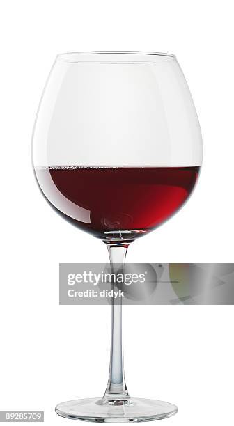 hermitage wine glass isolated on white background - rode wijn stockfoto's en -beelden