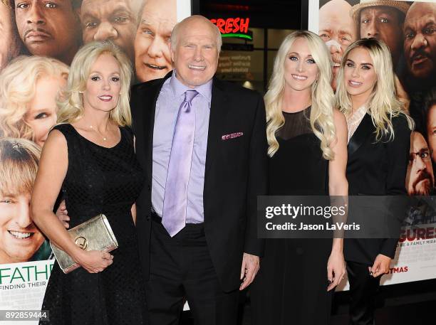 Terry Bradshaw, wife Tammy Bradshaw and daughters Erin Bradshaw and Rachel Bradshaw attend the premiere of "Father Figures" at TCL Chinese Theatre on...