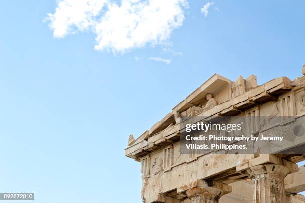 the parthenon, athens, greece - frieze stock pictures, royalty-free photos & images