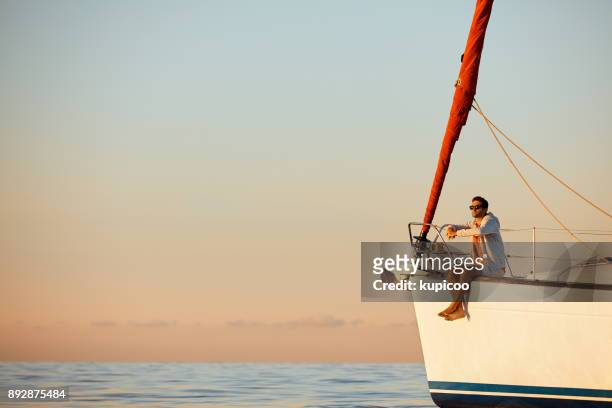 nothing else needed - male sailing stock pictures, royalty-free photos & images