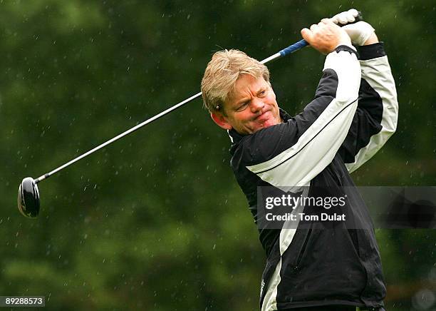 Neil Burke of Horne Park tees off from the 1st hole during the Virgin Atlantic PGA National Pro-Am Regional Qualifier at The Royal Ashdown Forest...