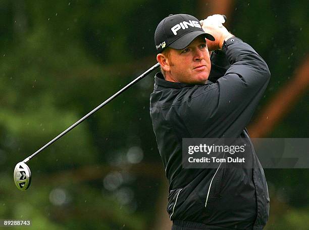 Jacques Gous of Weald of Kent tees off from the 1st hole during the Virgin Atlantic PGA National Pro-Am Regional Qualifier at The Royal Ashdown...