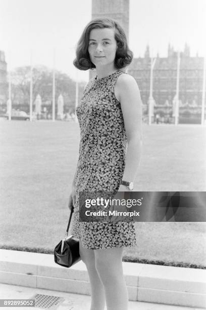 Sara Keays, 23 year old is Secretary to Bernard Braine Conservative MP, and works in Westminster, pictured in Parliament Square, London, Thursday...