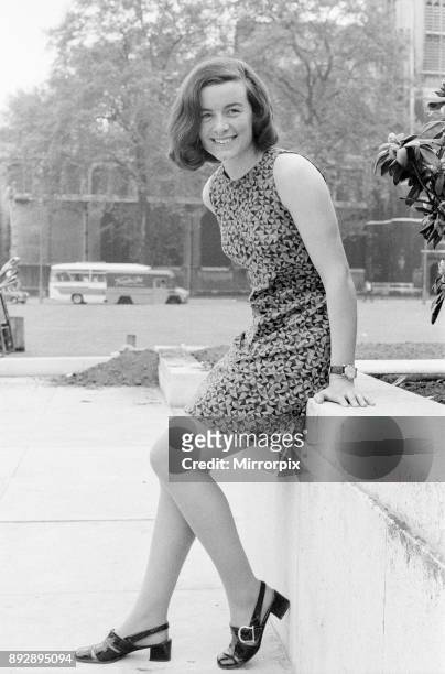 Sara Keays, 23 year old is Secretary to Bernard Braine Conservative MP, and works in Westminster, pictured in Parliament Square, London, Thursday...